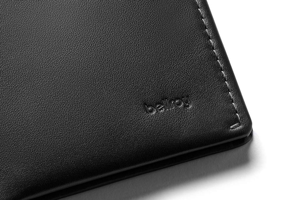 Bellroy Note Sleeve, Тонкий кожаный кошелек с опцией RFID (Вмещает до 11 карт) - Черный - RFID