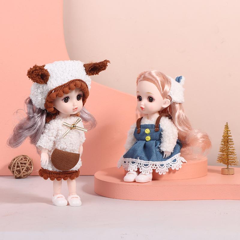 16 см мини-кукла подвижные шарнирные куклы 3D большие глаза сделай сам игрушка кукла с одеждой наряд для девочки игрушка