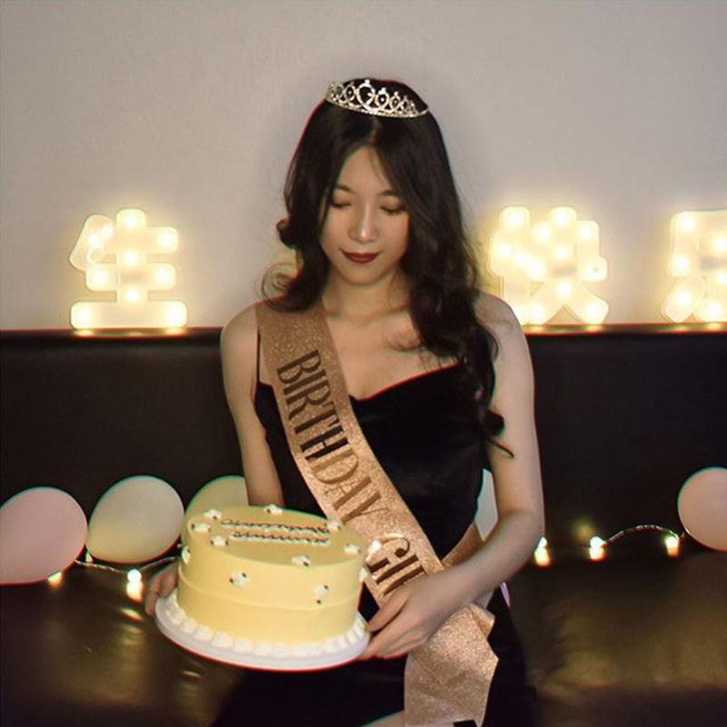Корона из розового золота на день рождения, пояс со стразами, женские тиары для королевы, подарки на день рождения, атрибутика для вечеринок для женщин, украшения на день рождения