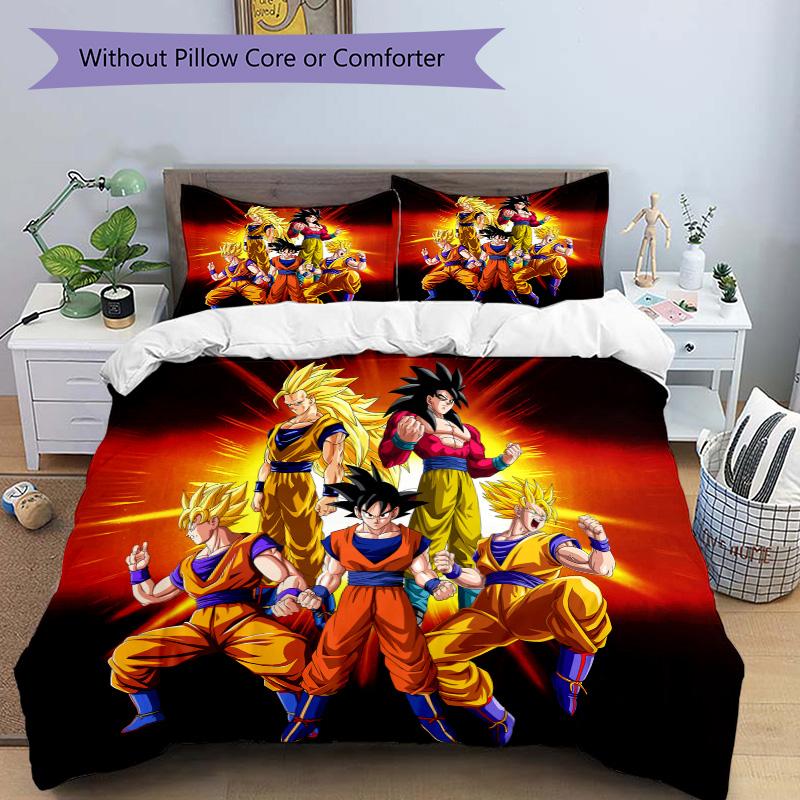 Dragon Ball Heroes Print 3Pcs Bedding Setduvet Cover With 2 Bedropillowcase Home Birthday Gift