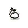 Регулируемое кольцо модели дракона с черным покрытием