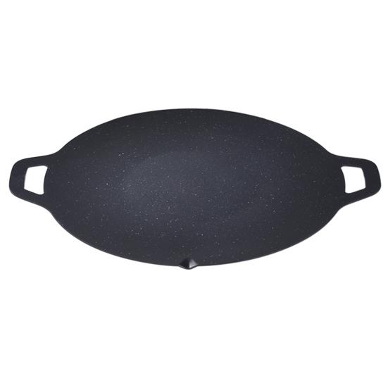 Сковорода для гриля с антипригарным покрытием, многофункциональная, легкая, круглая, для выпечки, гриля, быстрого нагрева, походный поднос с ручкой