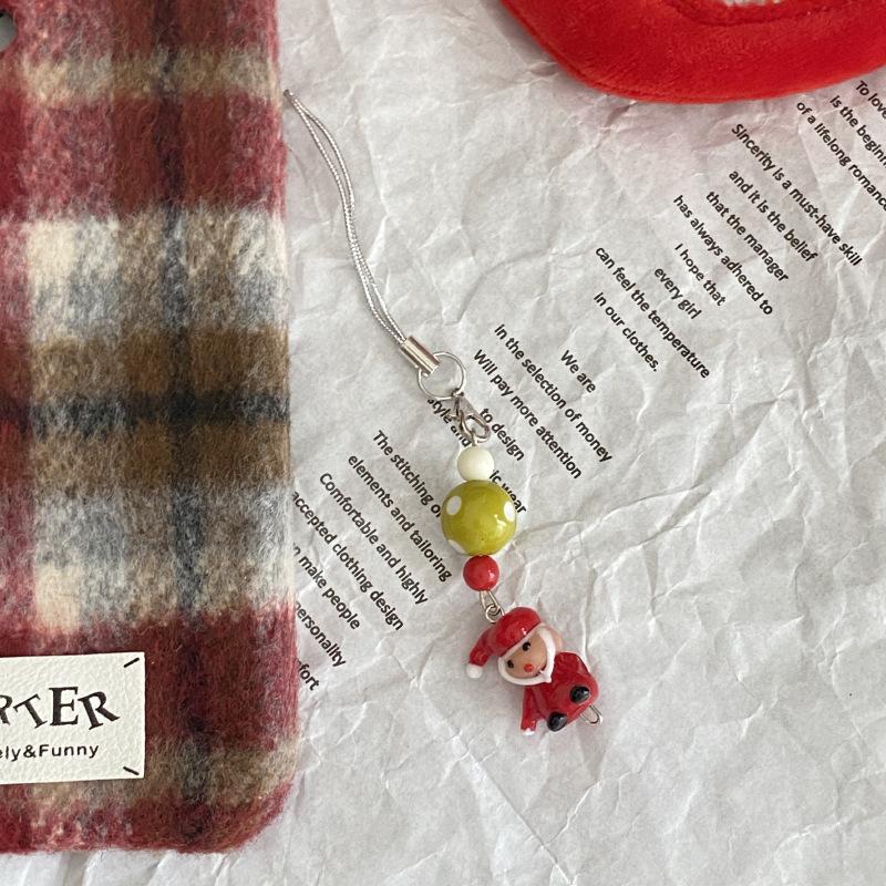 Милый Рождественская елка Снеговик Кристальная бусина Подвеска для мобильного телефона Изысканное украшение для подвешивания на сумку Сладкий Универсальный брелок Подарки