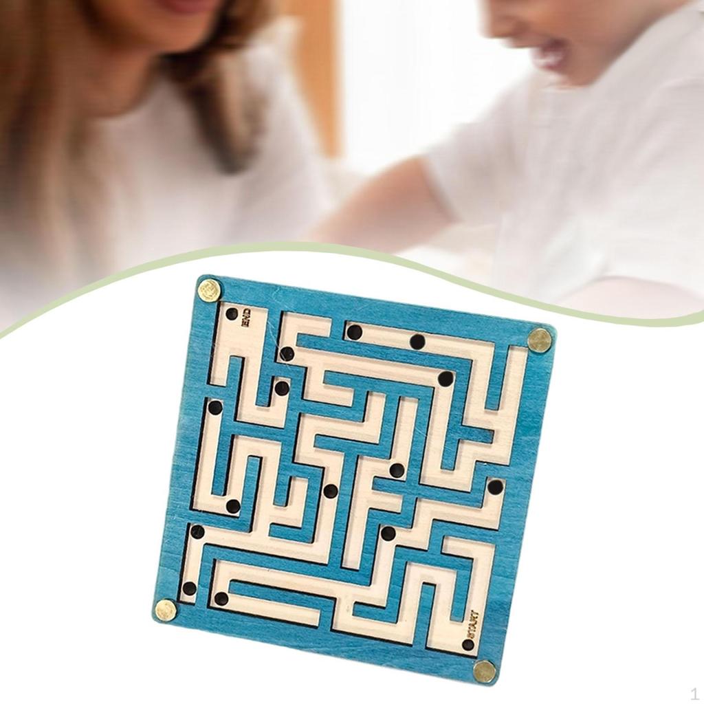 Wooden Maze Game Board Balance Toy Puzzle Logic Marble for 6 Years and