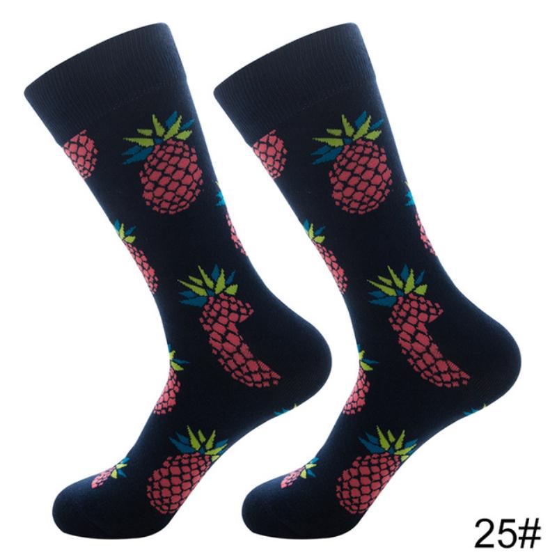 Новые осенне-зимние хлопковые носки для мужчин и женщин, модные трендовые носки, крутые носки с рисунками животных и фруктов