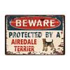 [ WellCraft ] Dog Beware Protected By A Borzoi Metal Sign Tin Poster Home Decor Bar Wall Art Painting 20*30 CM Sizer DB-12