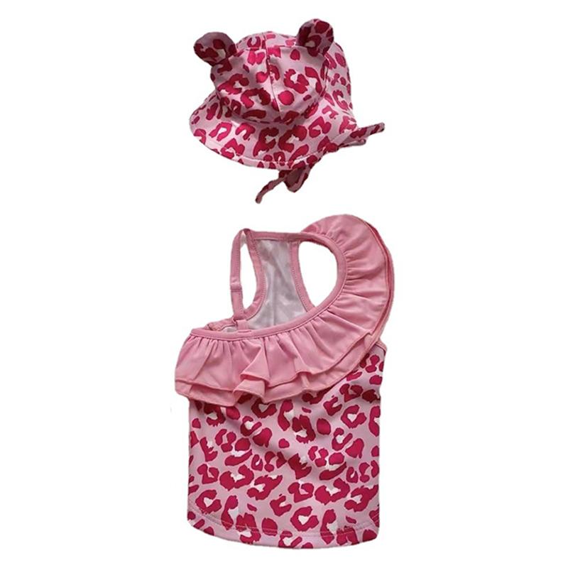 Купальники для домашних животных Цельный слинг-бикини для собак Дышащий жилет Купальник Розовый леопардовый принт Собака Купальник Тедди Йоркширская кошка Одежда