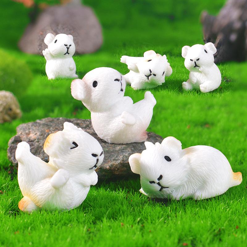 10-30Pcs Micro Landscape Guinea Pig Moss Ornaments Resin Tiny Animal Model Decorations Lawn Figurine Accessories Cute Sculpture