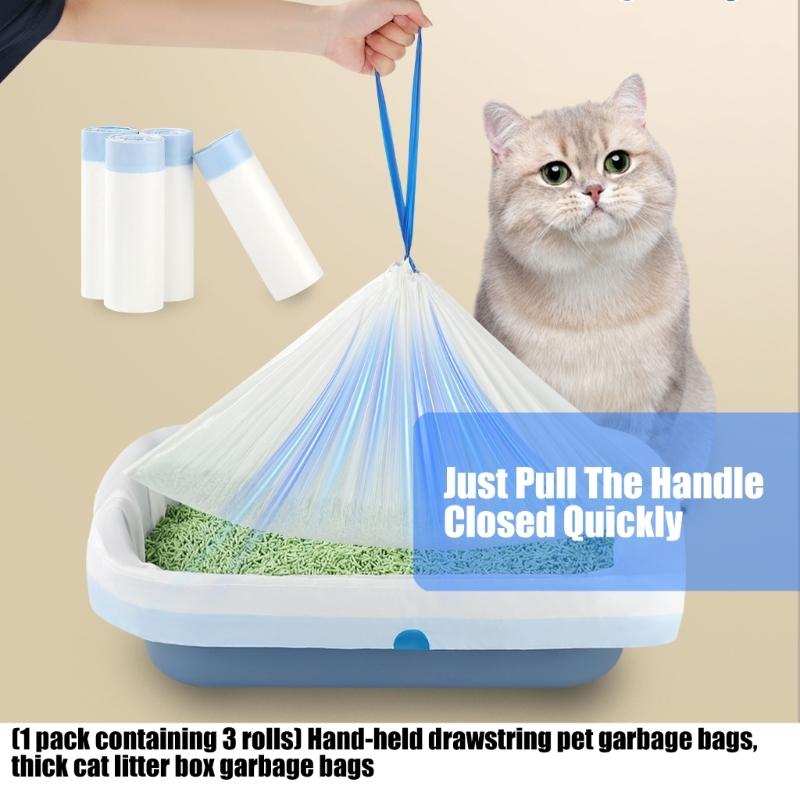 Большие liners для кошачьего туалета, антипригарные, гладкие, для быстрой очистки, мешки для отходов со шнурком, большие, прочные, пакеты для какашек
