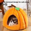Semi-Enclosed Pet Bed for Cats All Seasons Comfort Stable Anti-Slip Pumpkin Pet Tent Cat House for Small Medium Dogs
