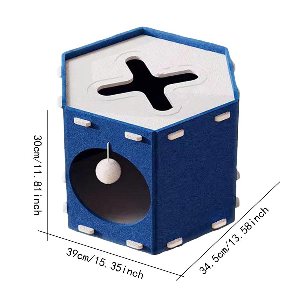 Войлочный домик-когтеточка для маленьких, средних и больших кошек, глазок с шариком, подвесная мебель, пещера для котят, туннель, очень большой, устойчивый к царапинам