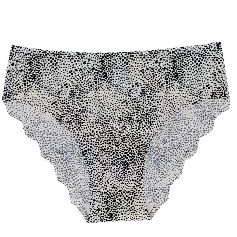 Бесшовные стринги с леопардовым принтом, на низкой посадке, из ледяного шелка, с полной хлопковой ластовицей