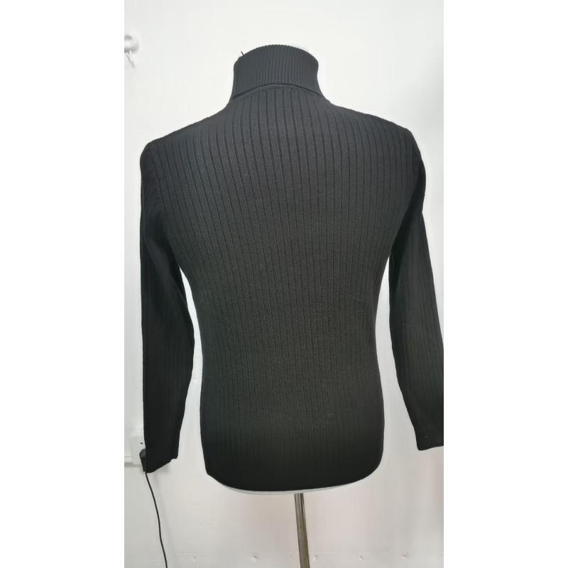 Men Slim Fit Twisted Pattern Turtleneck Knit Sweater For Autumn Winter