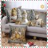Christmas Pillow Case Linen Sofa Digital Print Pillow Bedroom Living Room Sofa Decorative Lumbar Cushion Cushion
