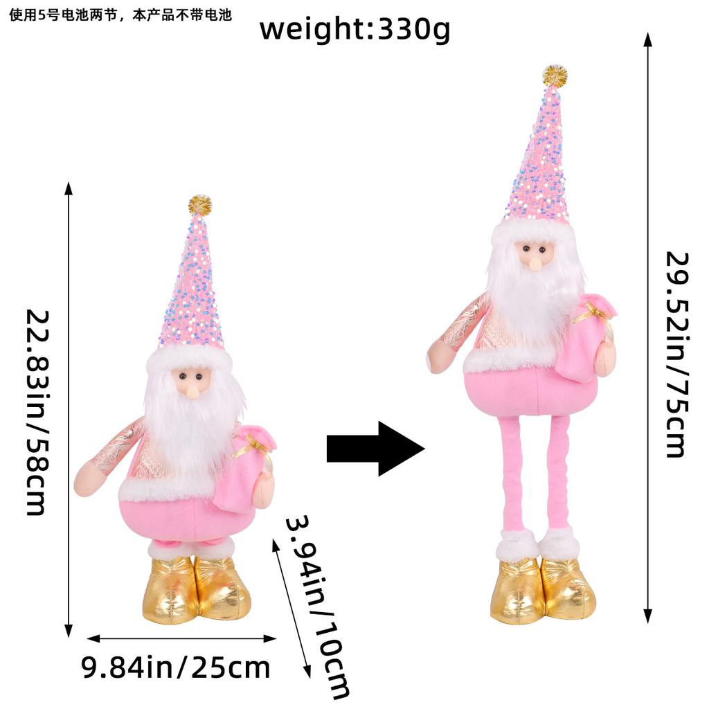 A Variety of Christmas Standing Telescopic Doll Hotel Window Christmas Snowman Elk Doll Decorative Ornaments