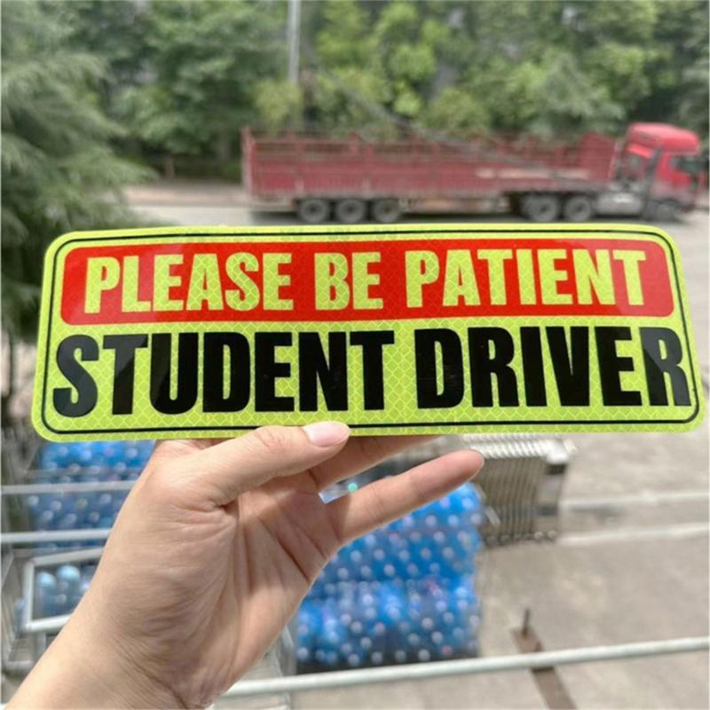 Driver Magnet Driver Bumper Magnetic Reflective Sticker for Car Please Be Patient Student Driver Magnet Reusable Signs