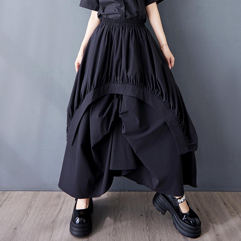 Black Plus Size High Waist Vintage Patchwork Summer Casual Loose Long for Woman Skirts Womens Skirt