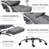 Office Chair with 6 Point Massage and Back Heat, Linen Desk Chair with Footrest Adjustable Height and Swivel Wheels, Back Reclining, Grey