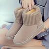 Новые женские шерстяные зимние сапоги, женские короткие сапоги на плоской подошве, водонепроницаемая платформа, плоский каблук, мягкая и теплая хлопковая обувь.