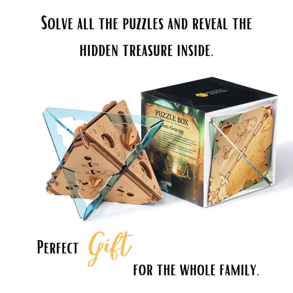 Puzzle Potato Stone Escape Room Game Wooden Puzzle Box 3D Brain Teaser Puzzle Treasure Chest Mysterious - Philosopher's - - - - (Newton's Invention)