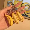 3PCS Creative 3D Simulation Half Peeled Banana Keychain, Cute Fruit Bag Charm Pendant