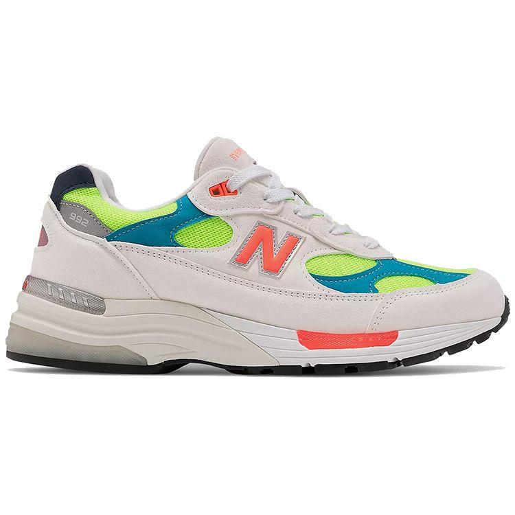 New Balance 992 Made In USA White Neon Unisex Sneakers Green M992DA