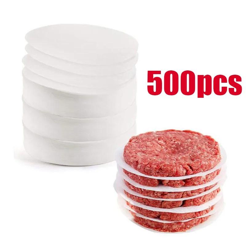 50/100/200/500PCS Disposable Hamburger Patty Separation Pads 11cm Round Hamburger Food Pads Paper Non-stick Oil Paper Baking Paper