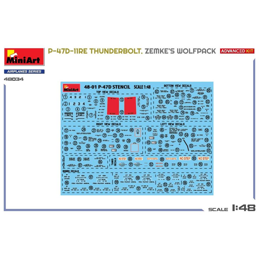 MiniArt 1/48 P-47D-11RE Thunderbolt Zemke's Wolfpack Advanced Kit, Plastic Model Airplane