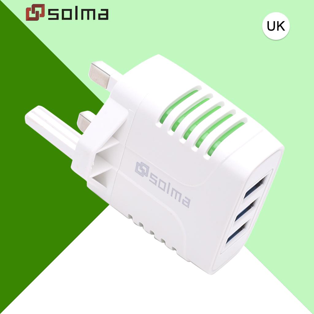 3-портовый USB-адаптер для настенного зарядного устройства, цвет конфет, для мобильного телефона, индикатор зарядки, для путешествий, 3 порта USB, многофункциональный интеллектуальный
