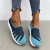 Rimocy Spring Autumn Flat Platform Shoes For Women Breathable Mesh Slip On Flats Woman Striped Knitted Casual Shoes Plus Size 43