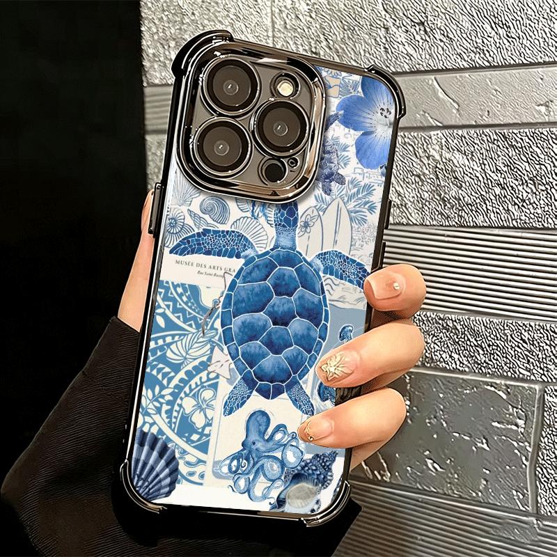 Эстетика Искусства Морской Черепахи Мягкий Чехол Для Телефона Для iPhone 15 16 17 Air 14 Pro Max 16E Plus 13 12 Mini Покрытие Противоударный Fundas