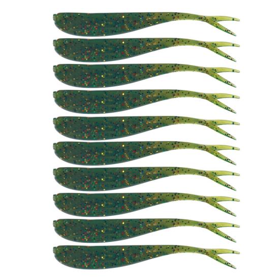 10 шт. 7,5 см Мягкая приманка Двойные раздвоенные хвосты Реалистичная Гибкая Длинная Цветная Пресноводная Морская вода Универсальная Искусственная Рыболовная приманка Свимбейт