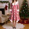 Рождественские платья с принтом для женщин, винтажное рождественское платье миди, повседневные платья, коктейльное платье, вечерние праздничные платья