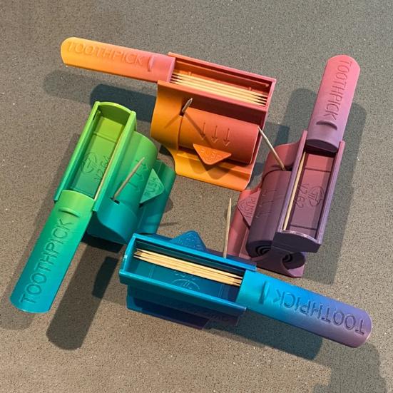 Диспенсер для зубочисток, напечатанный на 3D-принтере, с выдвижной крышкой, держатель для зубочисток, портативный, для домашнего офиса, ресторана, настольный органайзер для зубочисток, контейнер