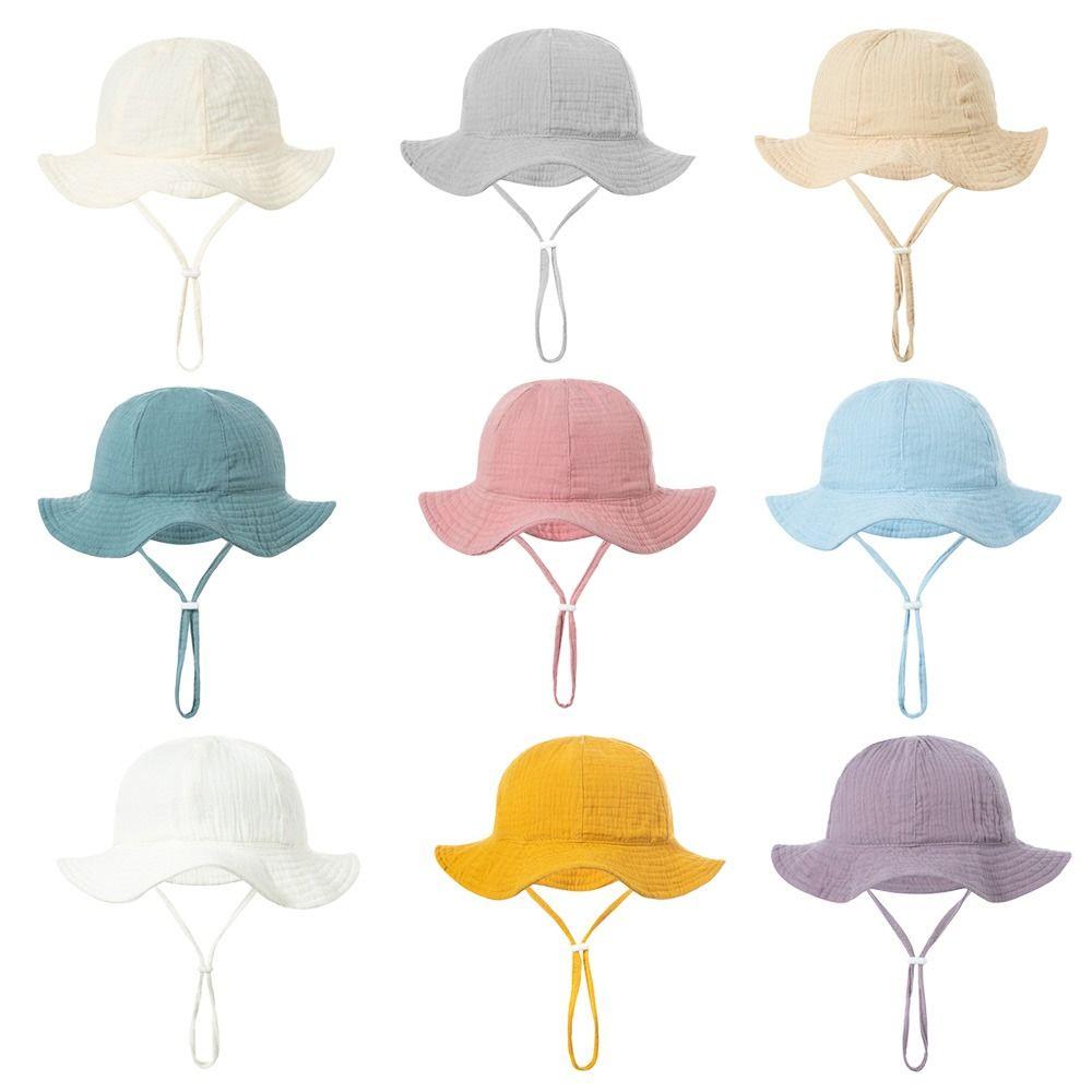 Boys Girls Cute Cartoon Baby Sun Cap Kids Bucket Hat Beach Hat Panama Cap
