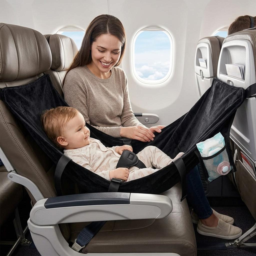 Kids Airplane Seat Extender Portable Toddler Travel Bed Footrest Foldable Flight Essentials for Baby