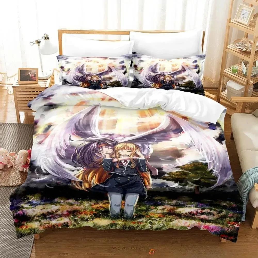 3D Фэнтези Ангел Всесезонный Ангел-хранитель Принт Комплект постельного белья Пододеяльник Наволочка Комплект постельного белья Постельное белье Простыня Покрывало Полный