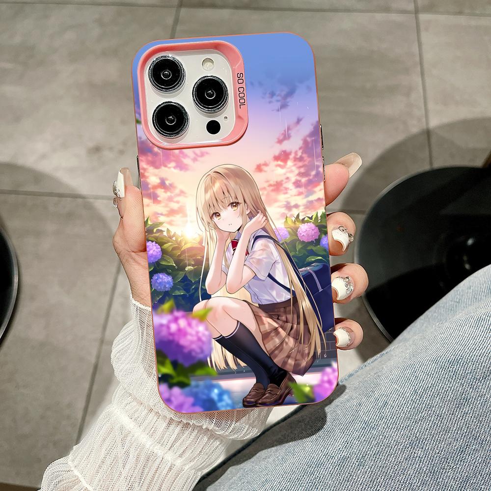 Чехол для телефона Angel Mahiru Shina для iPhone 17 16 15 14 13 12 11 X XR XS Air Pro Max Plus Розовый Разноцветный Серебристый Чехол