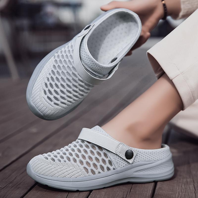 Женская летняя спортивная обувь, новые сандалии на платформе, женские сетчатые спортивные дышащие пляжные тапочки на плоской подошве, модные уличные прогулочные тапочки