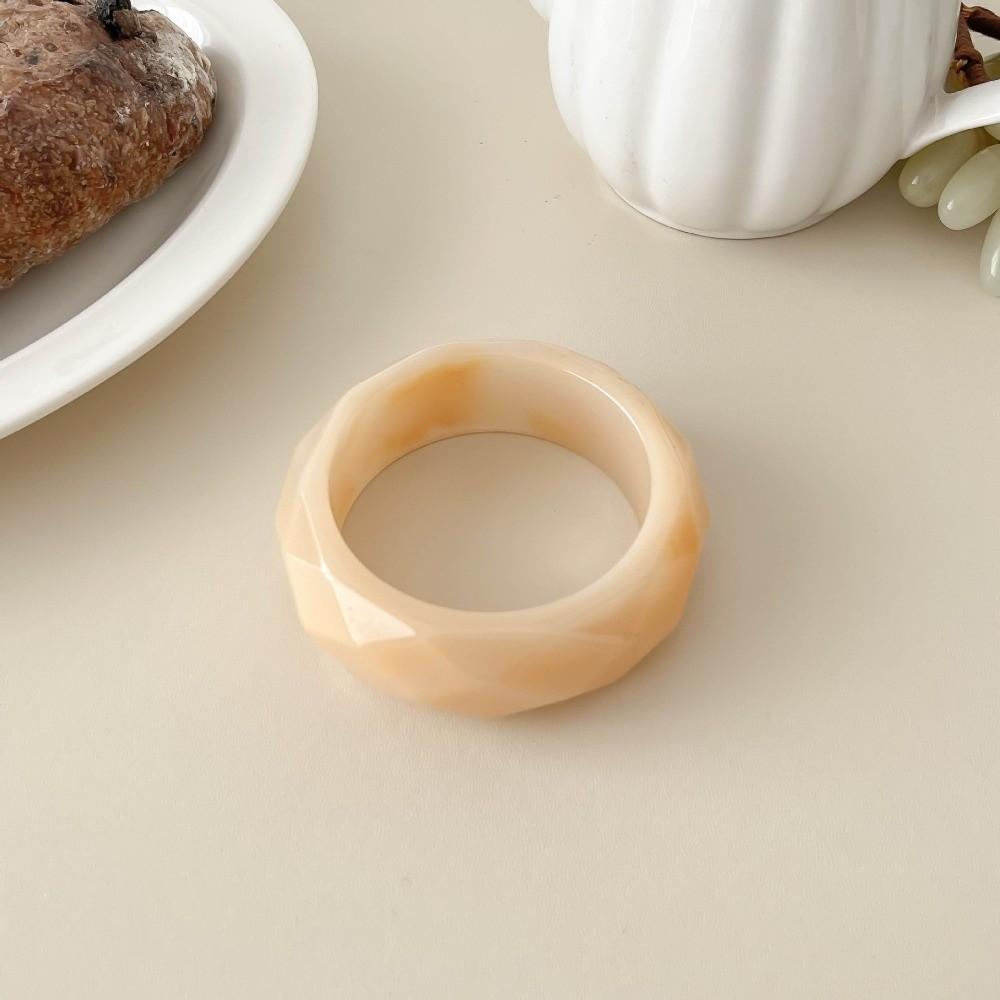 Bohemian Colorful Resin Bangle Transparent Wide Chunky Hand Ring Exaggerated Pearly Bracelet Girls