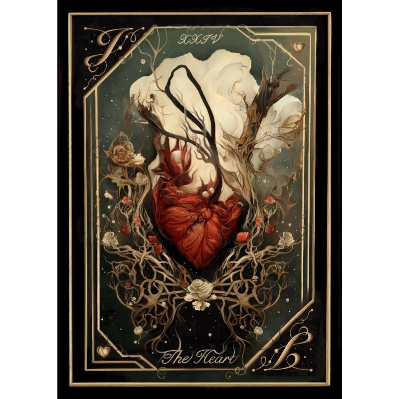 Винтаж Влюбленные, Солнце, Звезда, Луна, Сердце Карты Таро Плакаты и принты Холст Картина Настенные картины Домашний Декор Комнаты Подарок