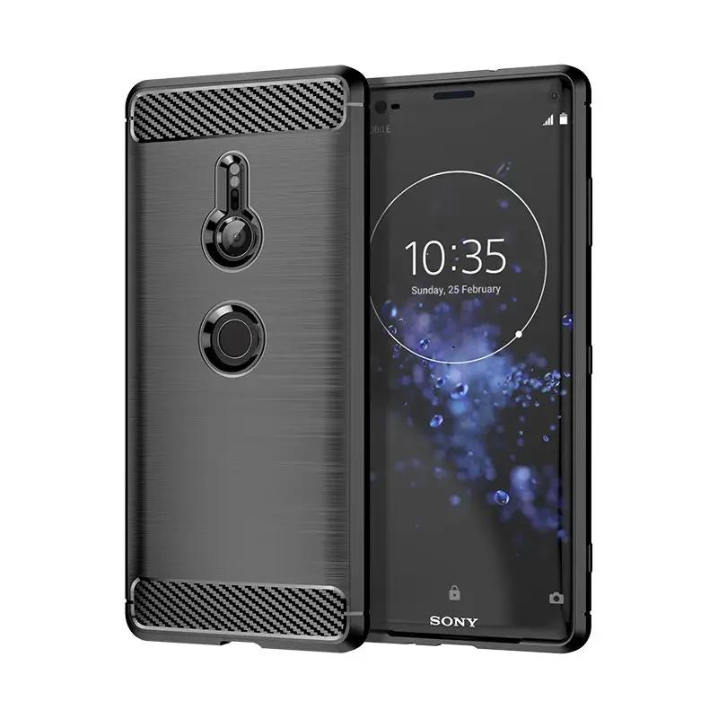 Чехол из ТПУ с текстурой углеродного волокна для Sony Xperia XZ3 XZ2 Compact XZ1 Premium XA2 Ultra XA1 Plus противоударный защитный чехол Fundas