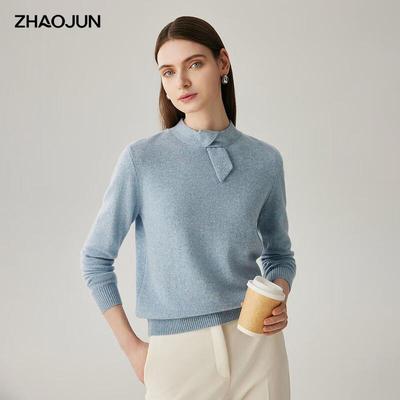Женский кашемировый свитер Zhaojun с воротником-гольф, 100% кашемир