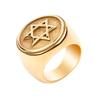 [OAKKY] мужское кольцо из нержавеющей стали в стиле винтаж с пентаграммой, дизайн с пентаграммой, золото, размер 26