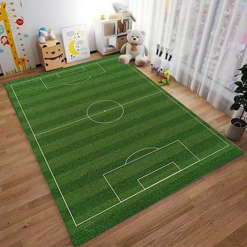 Soccer Field Design Carpet for Living Room or Bedroom Decor Green Rug Suitable for use as an anti-slip for living room bedroom sofas