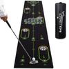 BACK2BASICSGOLF Паттинг Практика паттинга Вспомогательное средство для практики паттинга от Чемпиона Открытого чемпионата Великобритании Расстояние Влияние 3м x Коврик с руководством, Коврик, [Под наблюдением тренера,
