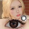 FUNSACHY2pcs Brown Colored Contacts Lenses with Myopia 0~-8.00 Degree Yearly Beauty Cosmetic Makeup Pupils 14.5mm Blue Eye Lens