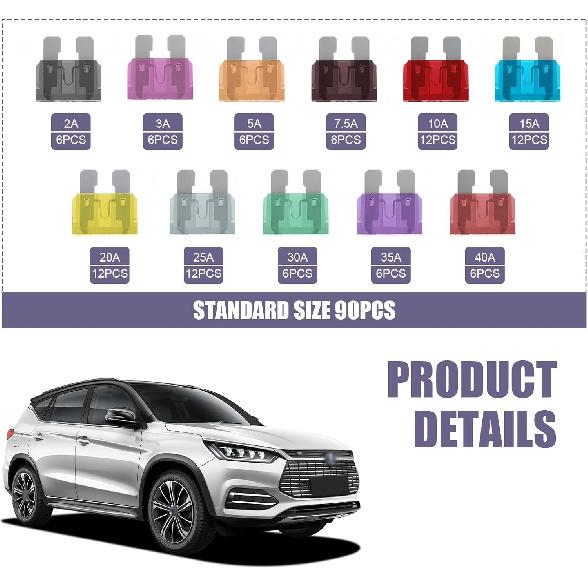300PCS Car Fuses Assortment Kit, Micro & Mini & Standard Blade Fuse Kit, Universal Replacement Blade Fuses for Auto, Sedan, Boat, RV