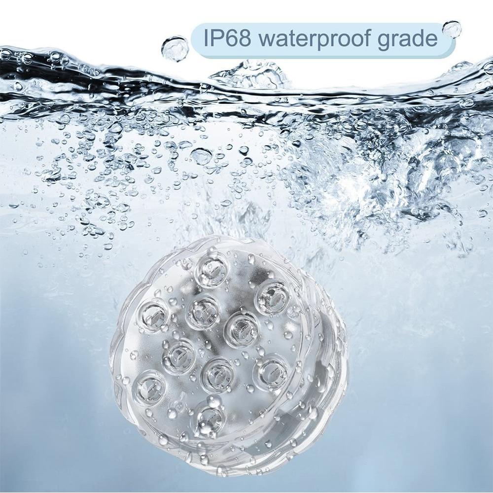 2pcs 16 Colors 4 Modes Rechargeable Submersible Led Pool Lights with Remote