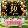 Счастливый 60-й День Рождения Баннер Роскошный Дизайн Баннер для 60-летия Баннер для Вечеринки в Честь Дня Рождения Акцент в Виде Подарочной Коробки Для Друга Взрослого